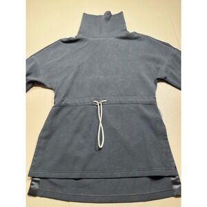 Varley Womens Small Black High Neck Drawstring Waist Sweatshirt Pullover Top